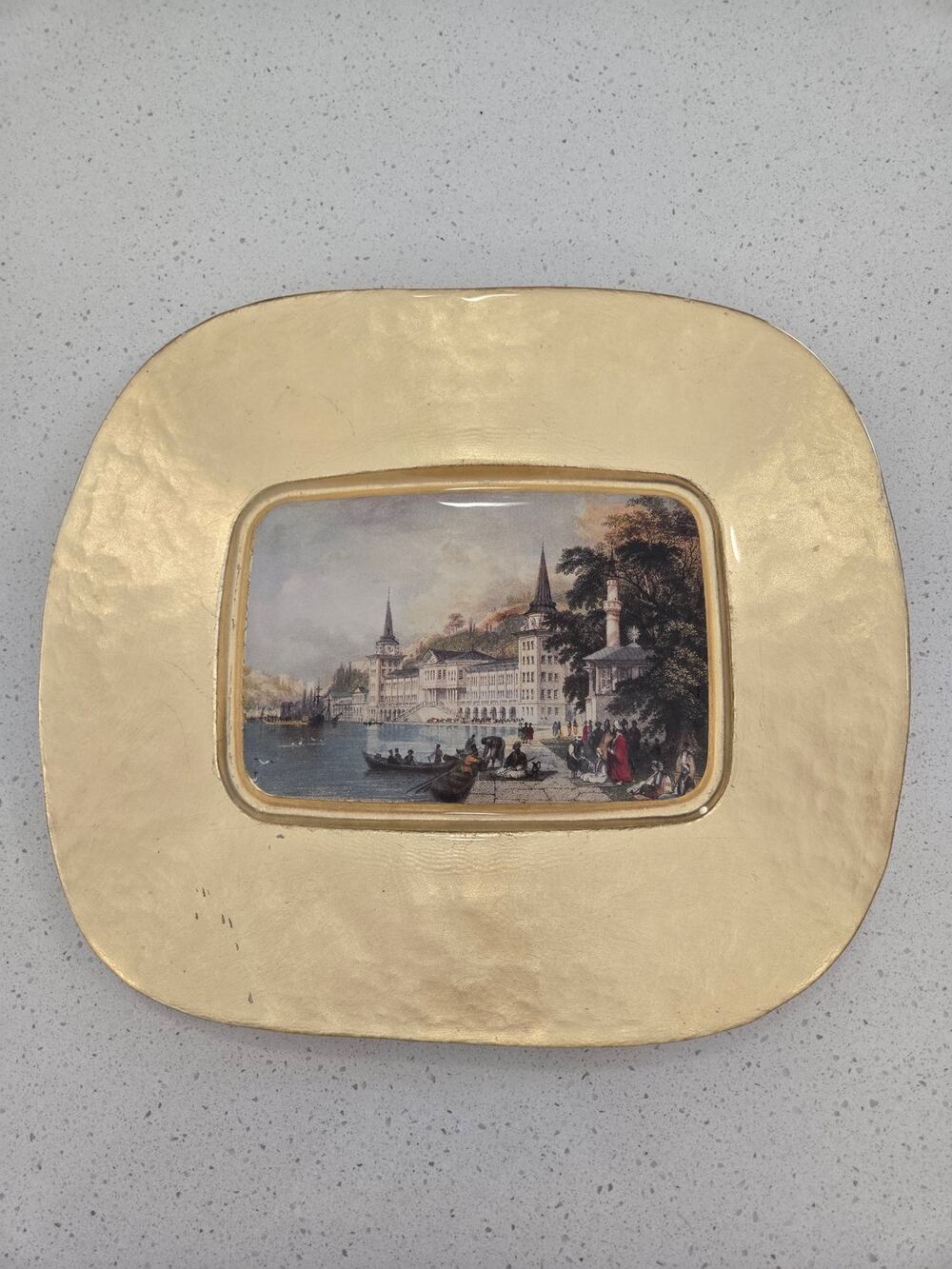 Pasabahce Istanbul Kuleli Military High School Engraved Plate 11 × 12.5 in
